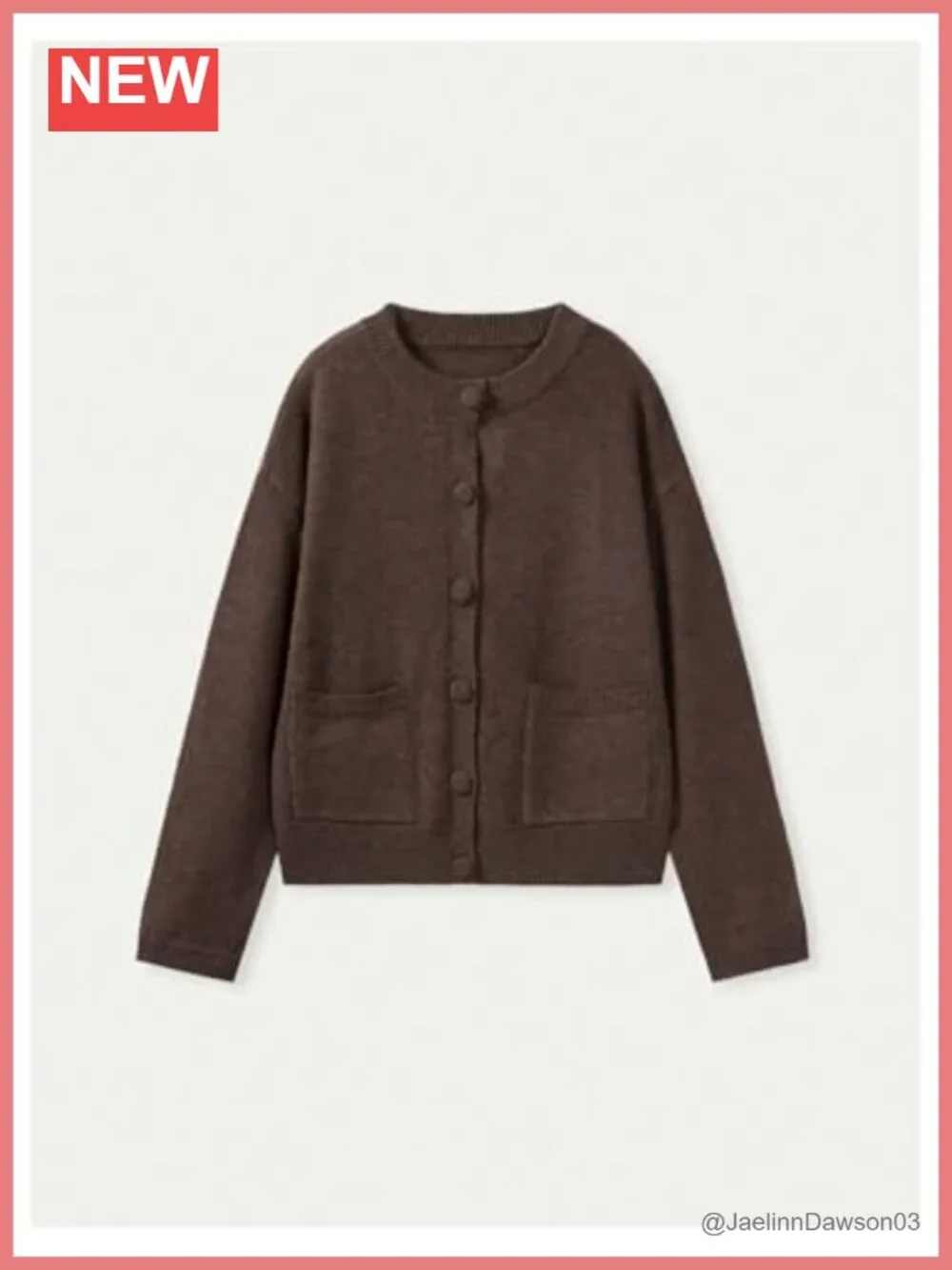 SOLY HUX Button Down Knit Cardigan Long Sleeve Crewneck Sweater with Pocket